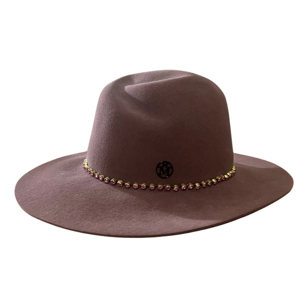 Chanel owned Maison Michael Virginie Mauve Fedora with Pink Crystals